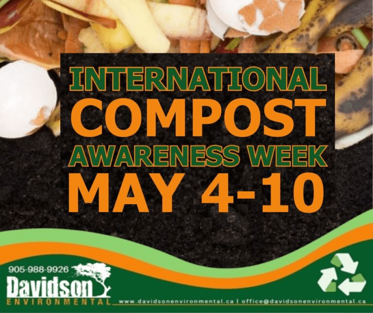 International Compost Awareness Week, May 4-10, highlighted by Davidson Environmental. Emphasizes composting benefits and eco-friendly practices.